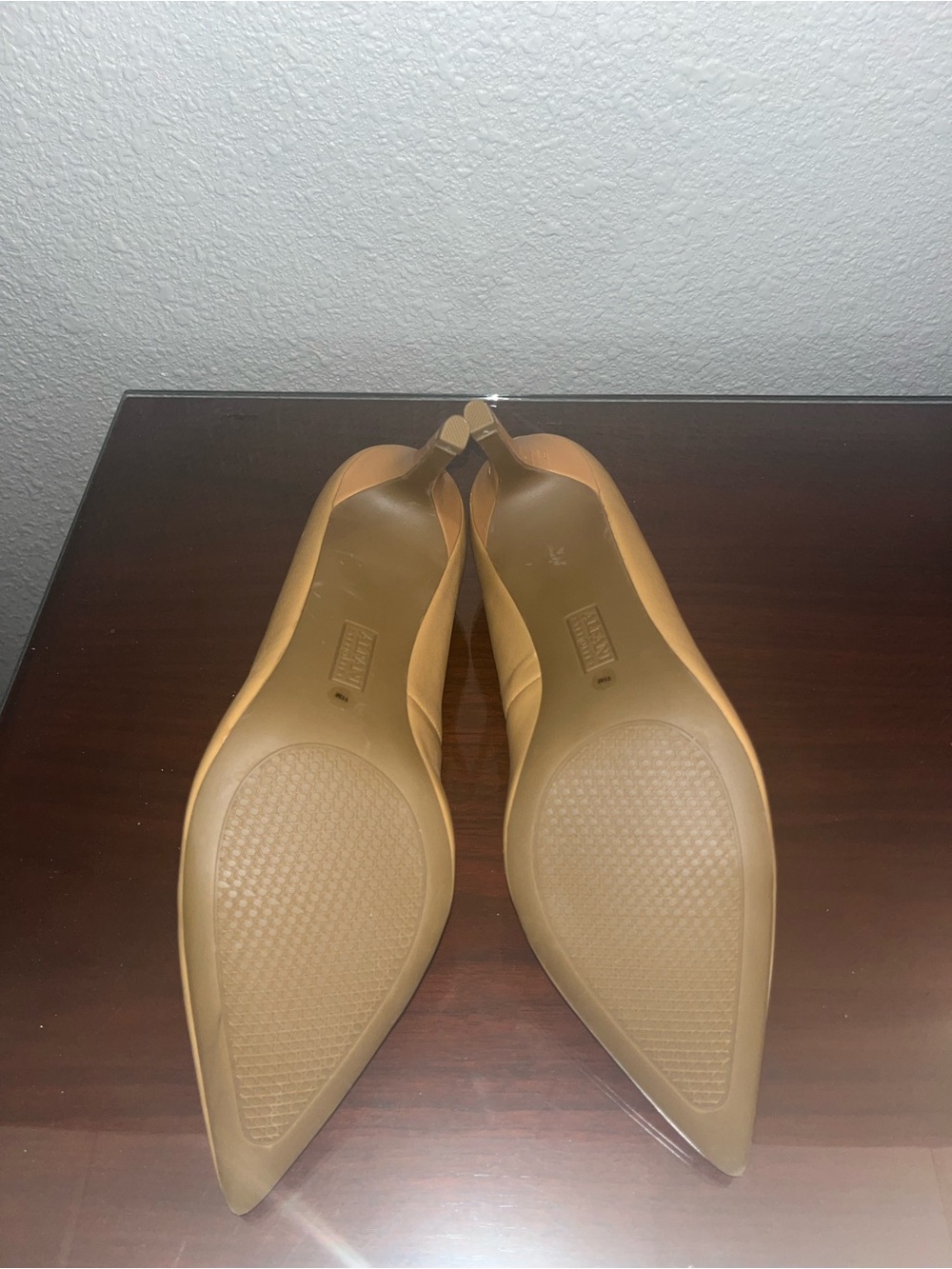 Alfani Women's Pointed Leather Pumps in Beige - Picture 3 of 3